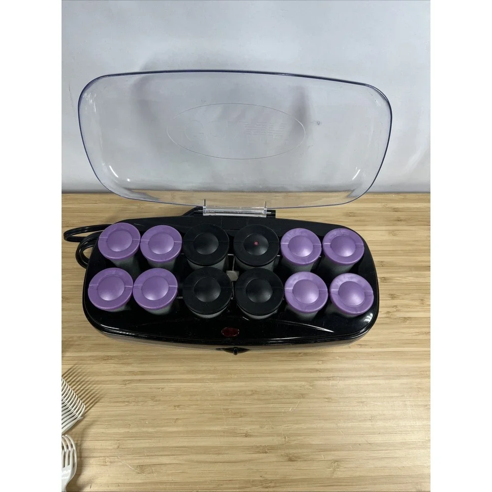 Conair CHV14JXRW Hot Rollers Set 14 Heated Curlers w/ 6 Clips Wax Core‎